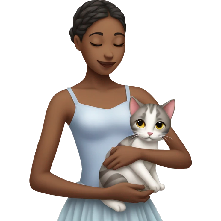 ballerina petting a cat emoji