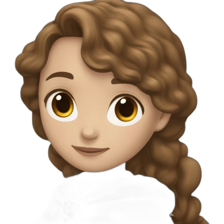 1 Hermione granger with Brown hair is black wizard clothese and à beige skin emoji