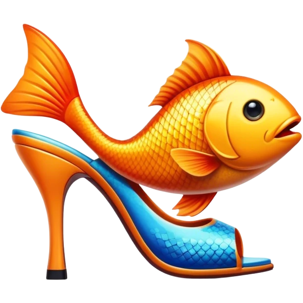 fish on the high heels emoji
