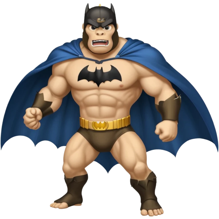 king kong with a batman uniform and cape emoji