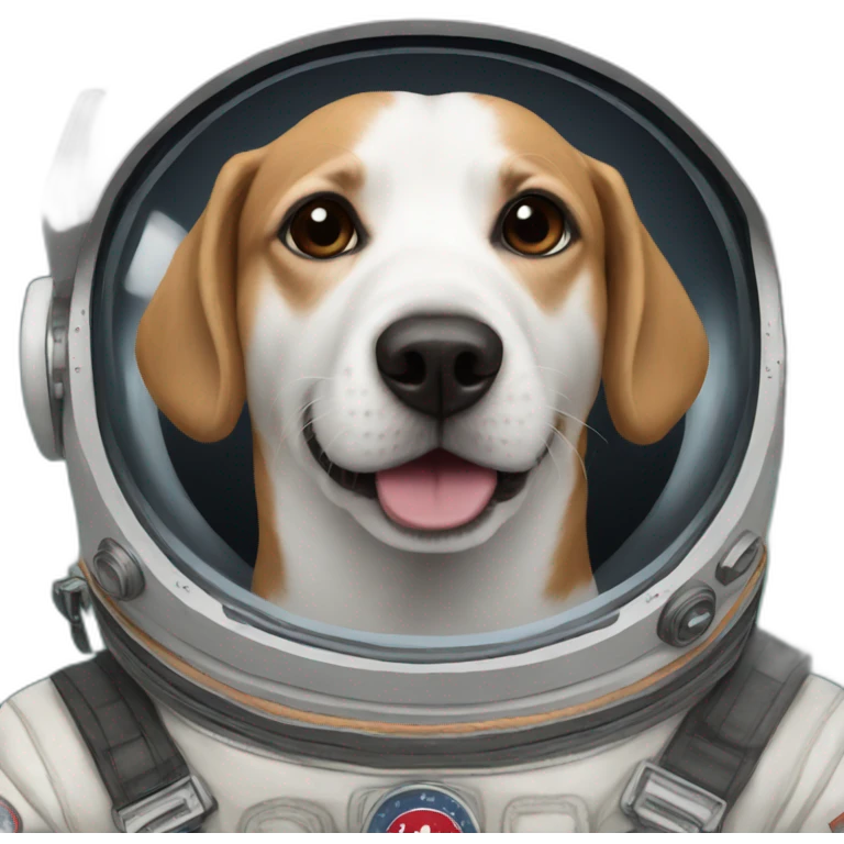 Dogs as if they were astronauts emoji