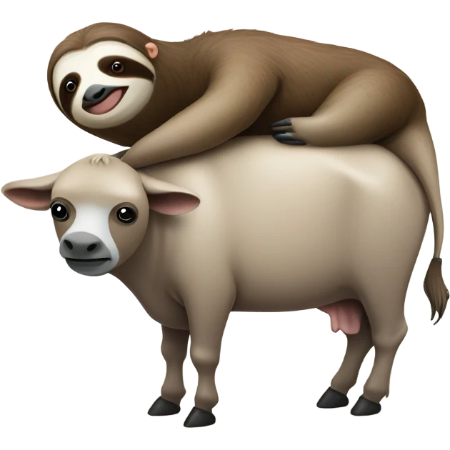 Sloth riding a cow emoji