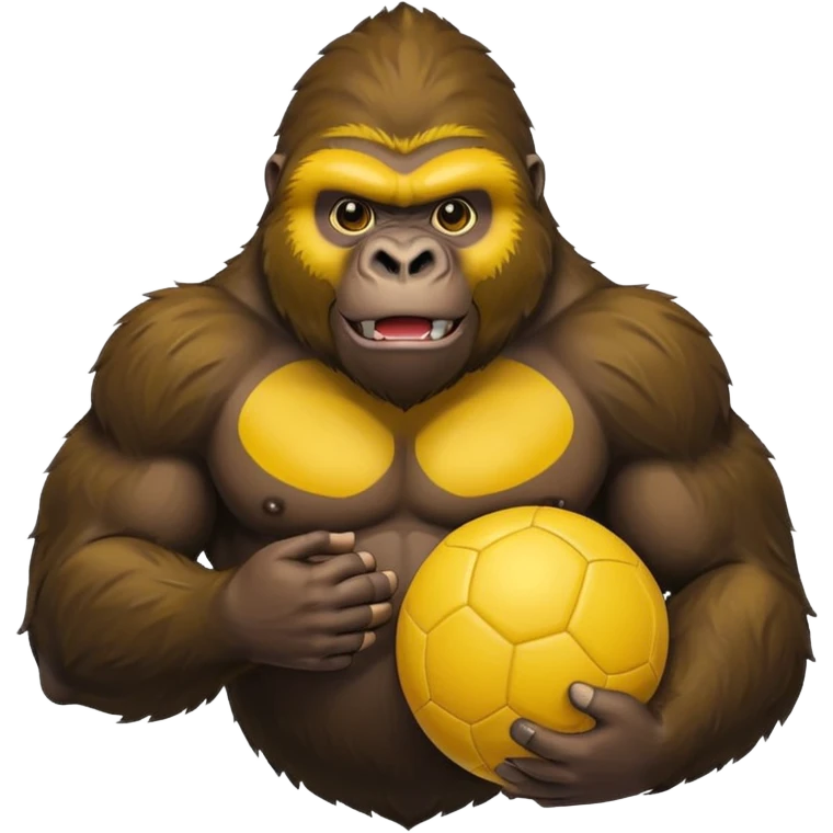Gorilla with yellow kickball emoji