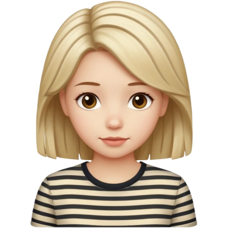 stripped shirt wearing Cute girl nice hair style. emoji