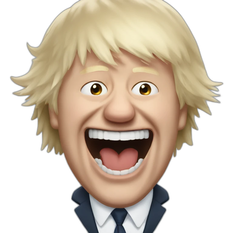 Boris Johnson laughing like evil madman emoji