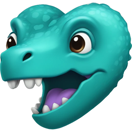 Teal dino heart emoji