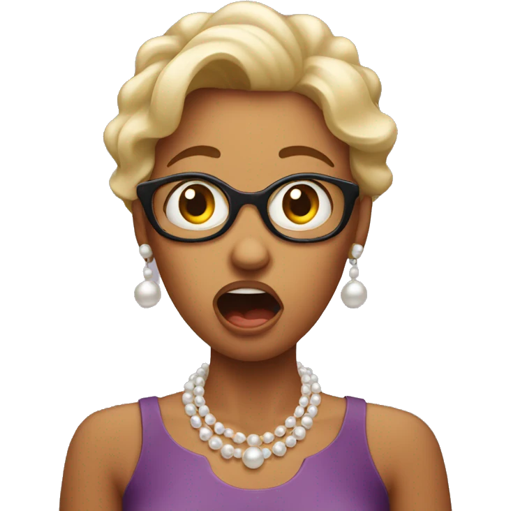 shocked woman with clutched pearls emoji