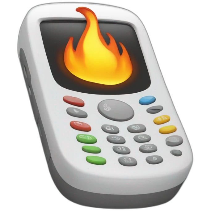 Un téléphone en feu emoji