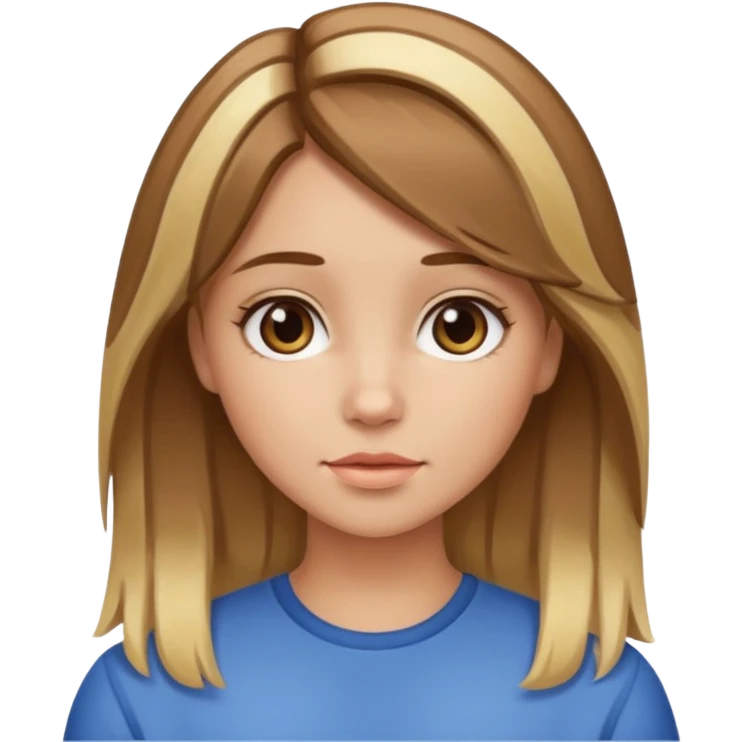 Brown haired girl with blonde chunky highlights emoji