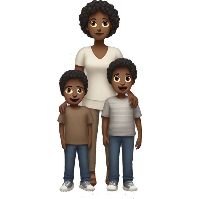 black woman with two sons emoji