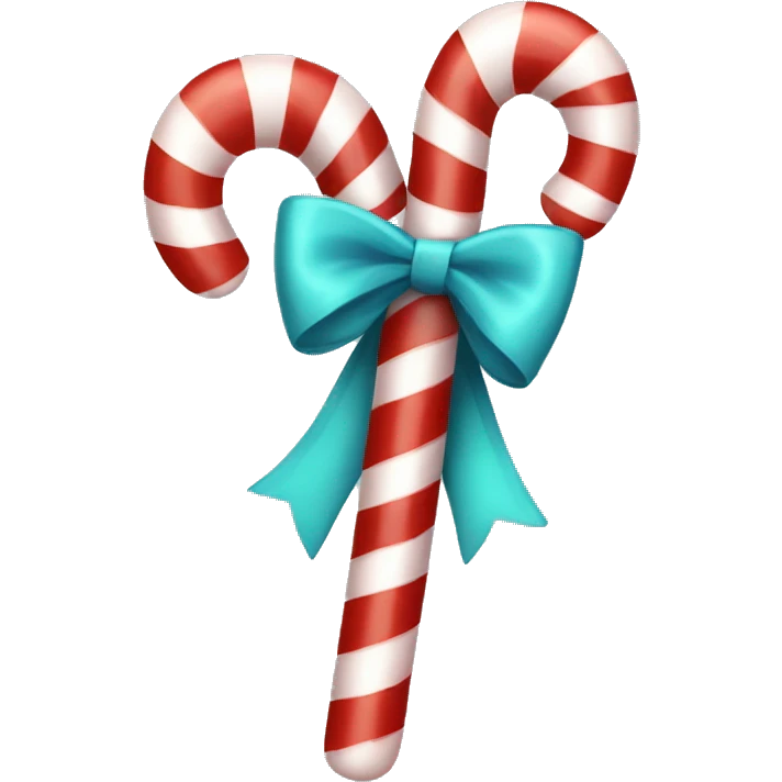 Candy cane tied with a bow emoji