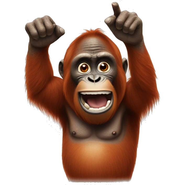 realistic orangutan pointing finger  emoji