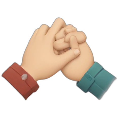 Two hands cracking each other's fingers horizontally, palms outwards and thumbs downwards emoji
