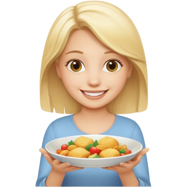 generate an emoji a blond girl holding a dish  emoji