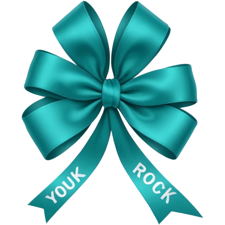 Teal ribbon with You Rock wording emoji