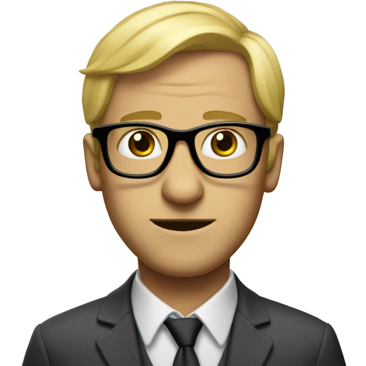 Weird blonde man with long nose and glasses emoji