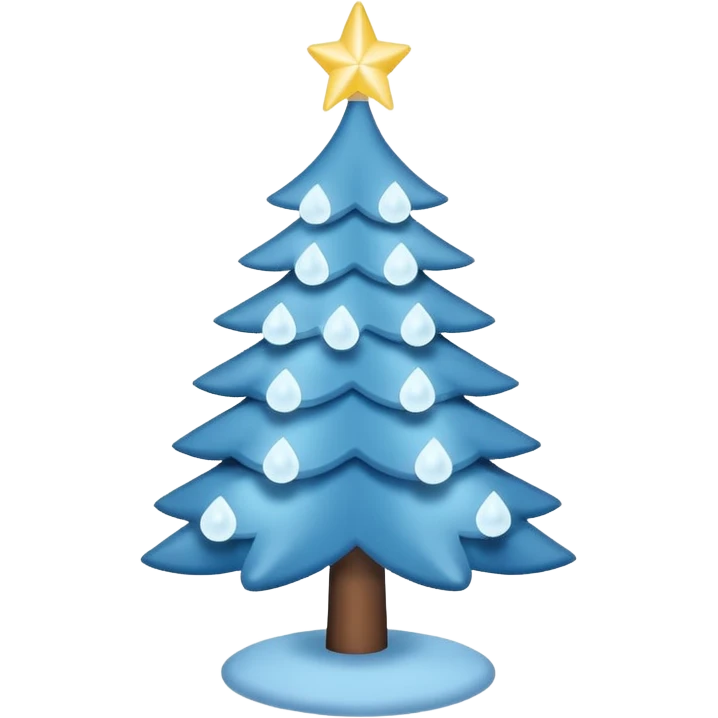 light blue Christmas tree with lights emoji