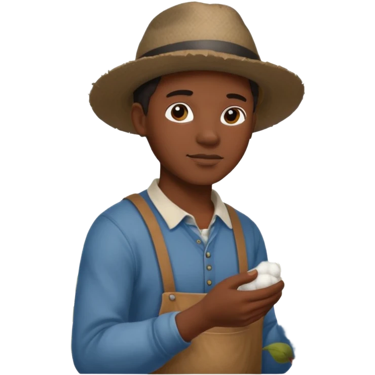 black character picking cotton emoji