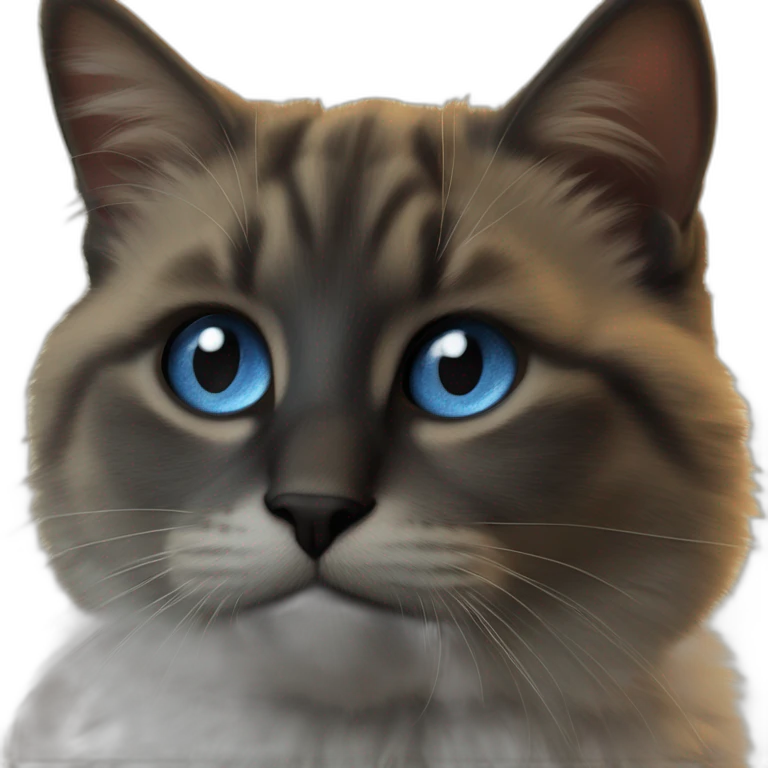 blue eyes cat close-up portrait emoji