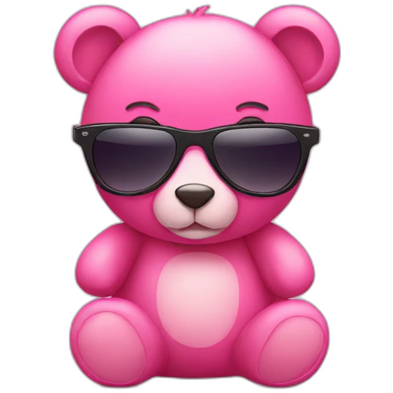 pink teddy bear with sunglasses emoji