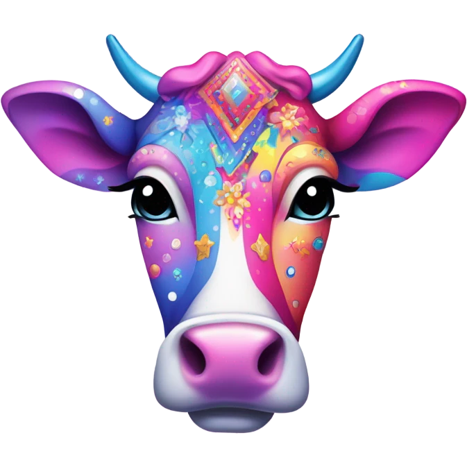 Lisa Frank cow ￼ emoji
