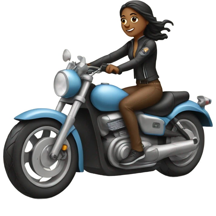 Feminine women on a sport motorbike emoji