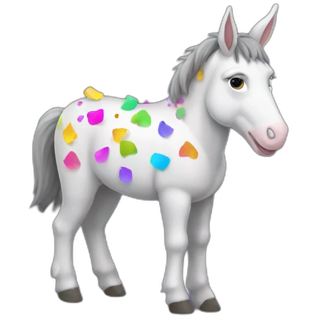A confetti donkey emoji