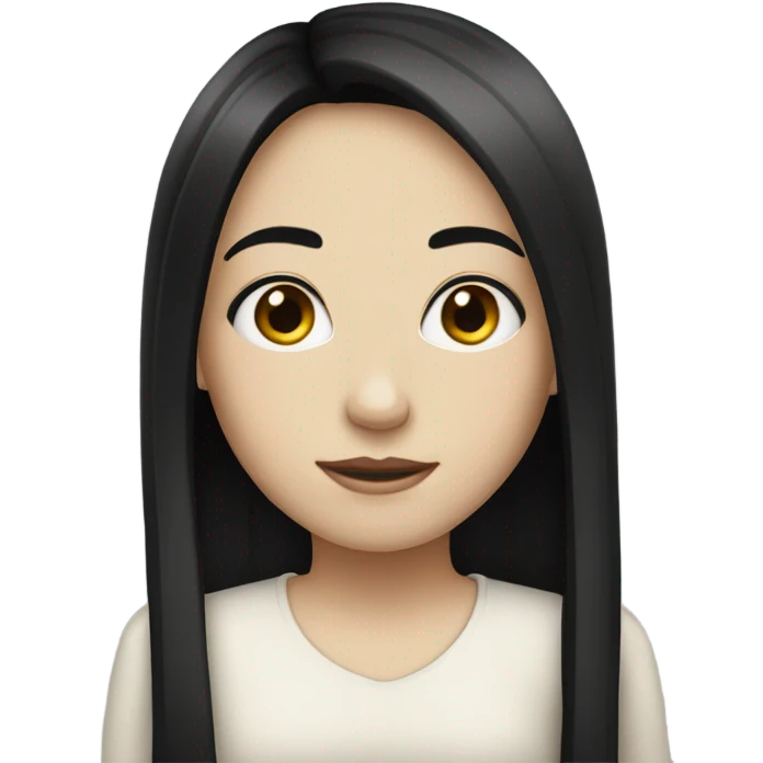 Pale girl with long black straight hair emoji