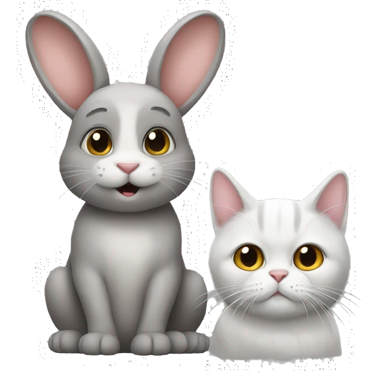 Rabbit with cat emoji