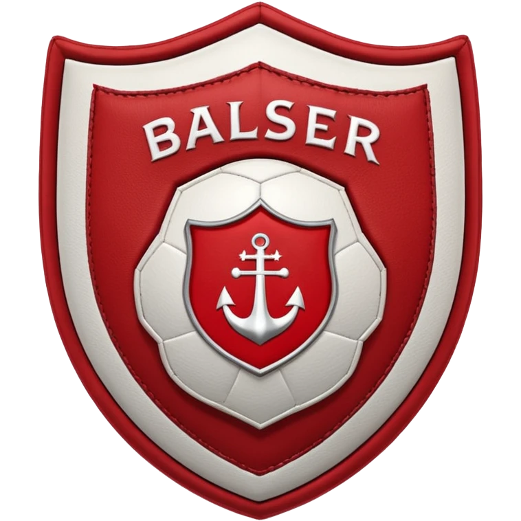 The red and white colored turkish club Balıkesirspor logo with a shield pattern kicking the ball emoji