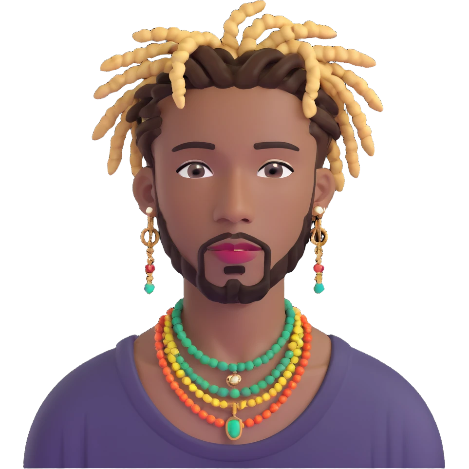 Brent Faiyaz with short dreads and jewelry emoji