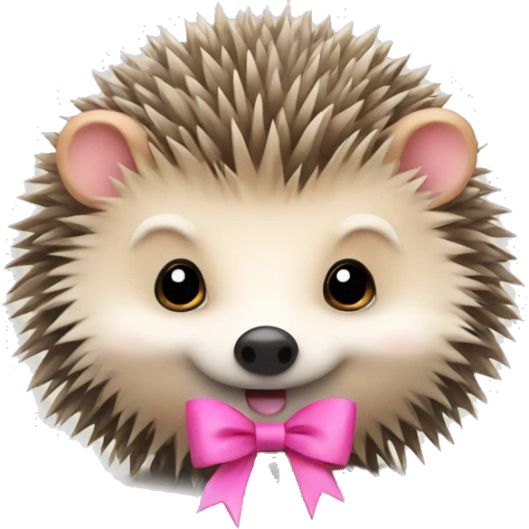 hedgehog with a pink bow emoji
