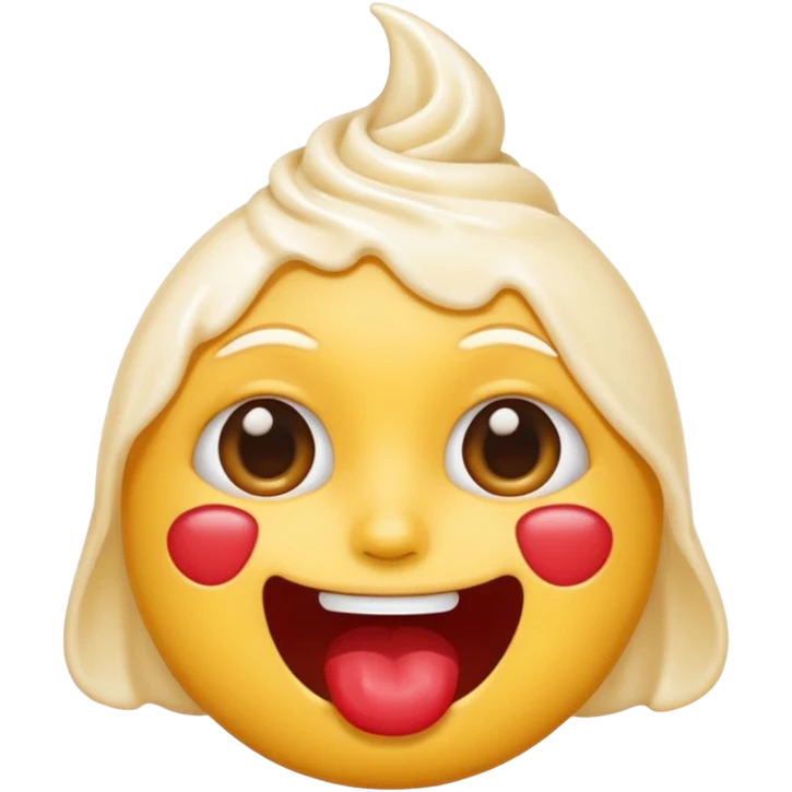perverted emoji with cream on her face emoji