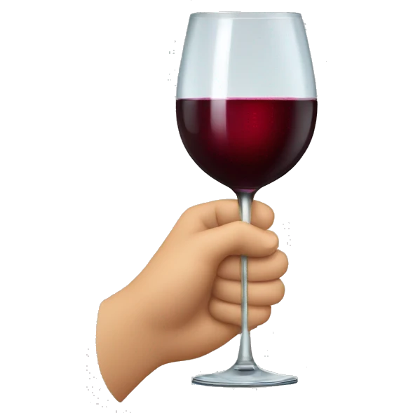 hand holding glass of wine emoji