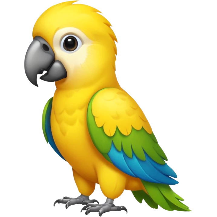 a simple full yellow parrot only.  emoji