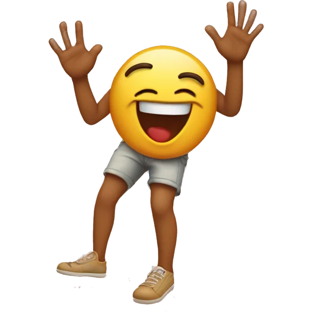 Emoji with heart eyes smiling and kicking feet with hands on face emoji
