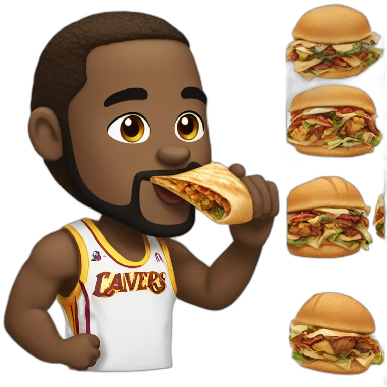 lebron james eating shawarma emoji