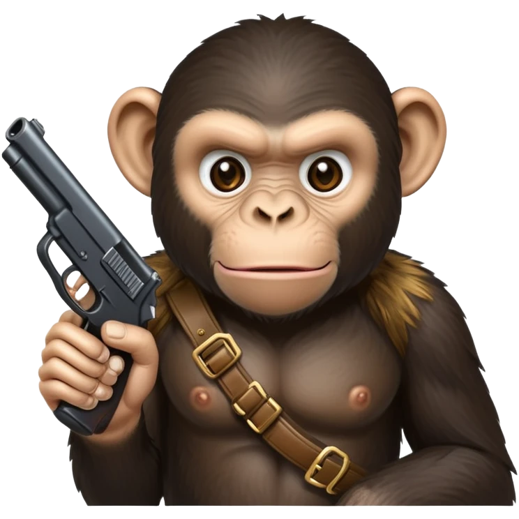 Chimpancé con arma emoji