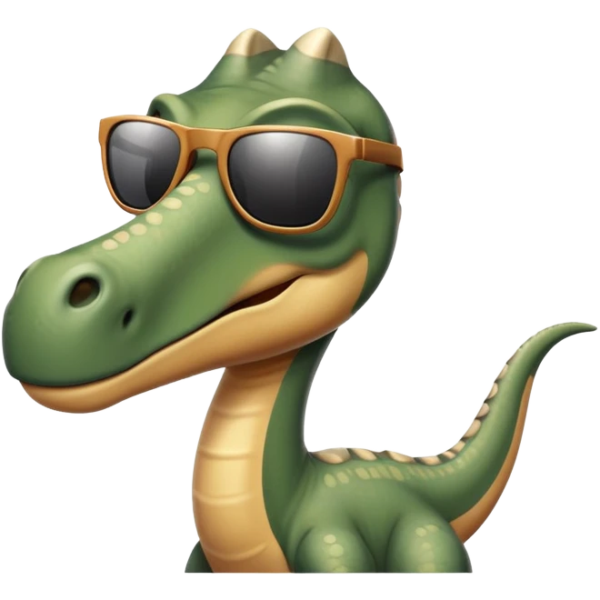 brachiosaurus dinosaur wearing sunglasses emoji