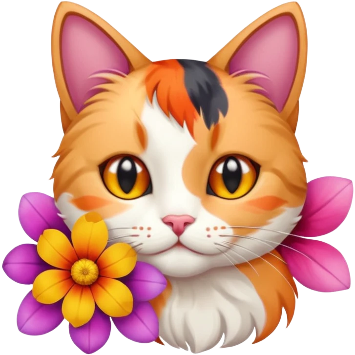 Cat and flower  emoji