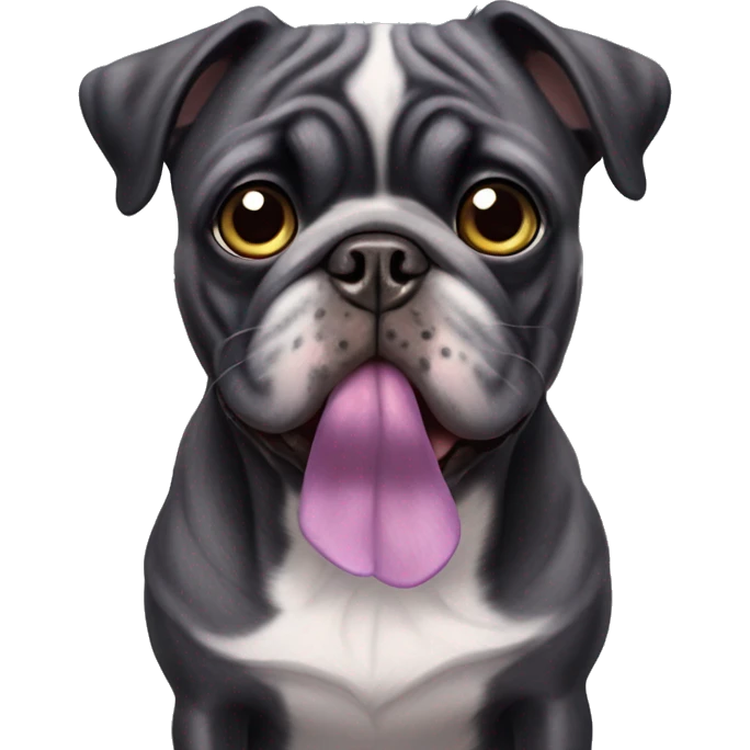black pug with lilac merle bully dogs emoji
