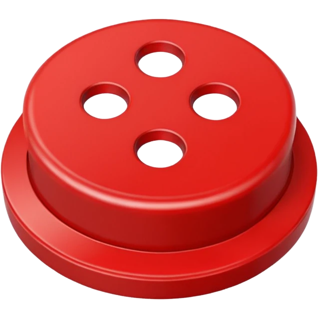 Red button with 4 holes and a red rim emoji