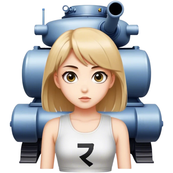 Beautiful girl with big eyes and "ryu" written on toptank emoji