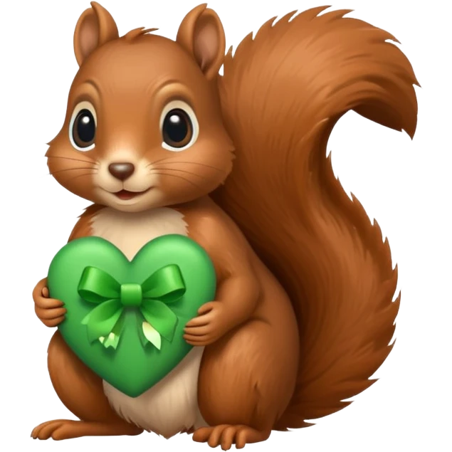 Squirrel in a heart with a green ribbon emoji