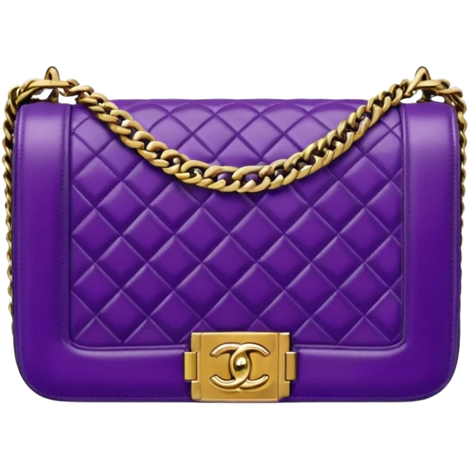 chanel le boy violet bag emoji