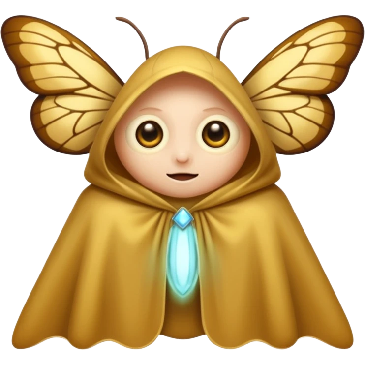 moth cloak character narrow eyes glow emoji