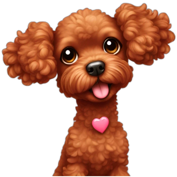 Red toy poodle sending kisses emoji