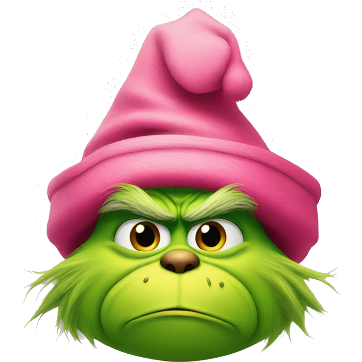 Grinch with pink hat  emoji