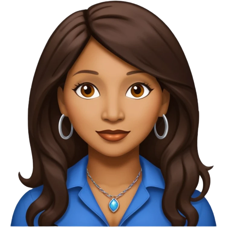 Trina Braxton with long dark brown hair emoji