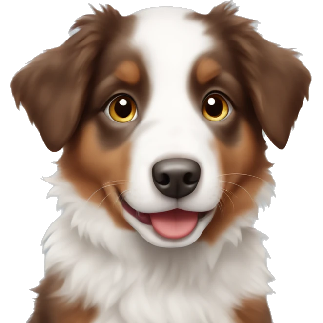 Red and white Australian shepherd puppy emoji